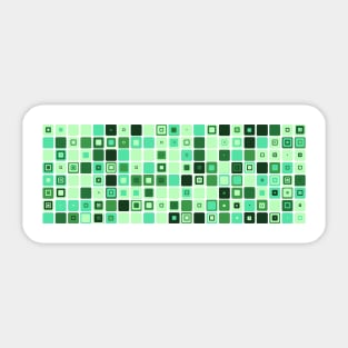 Abstract Green Squares Pattern Sticker